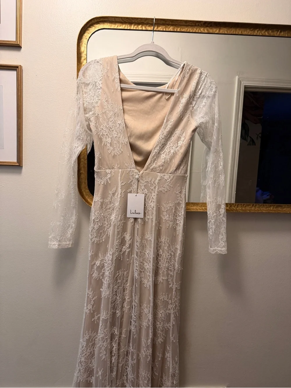 Promising Love Ivory Lace Long Sleeve Mermaid Maxi Dress